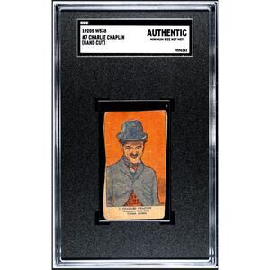 RARE 1920 W538 Charlie Chaplin Strip Card SGC Charles Chaplin Little Tramp